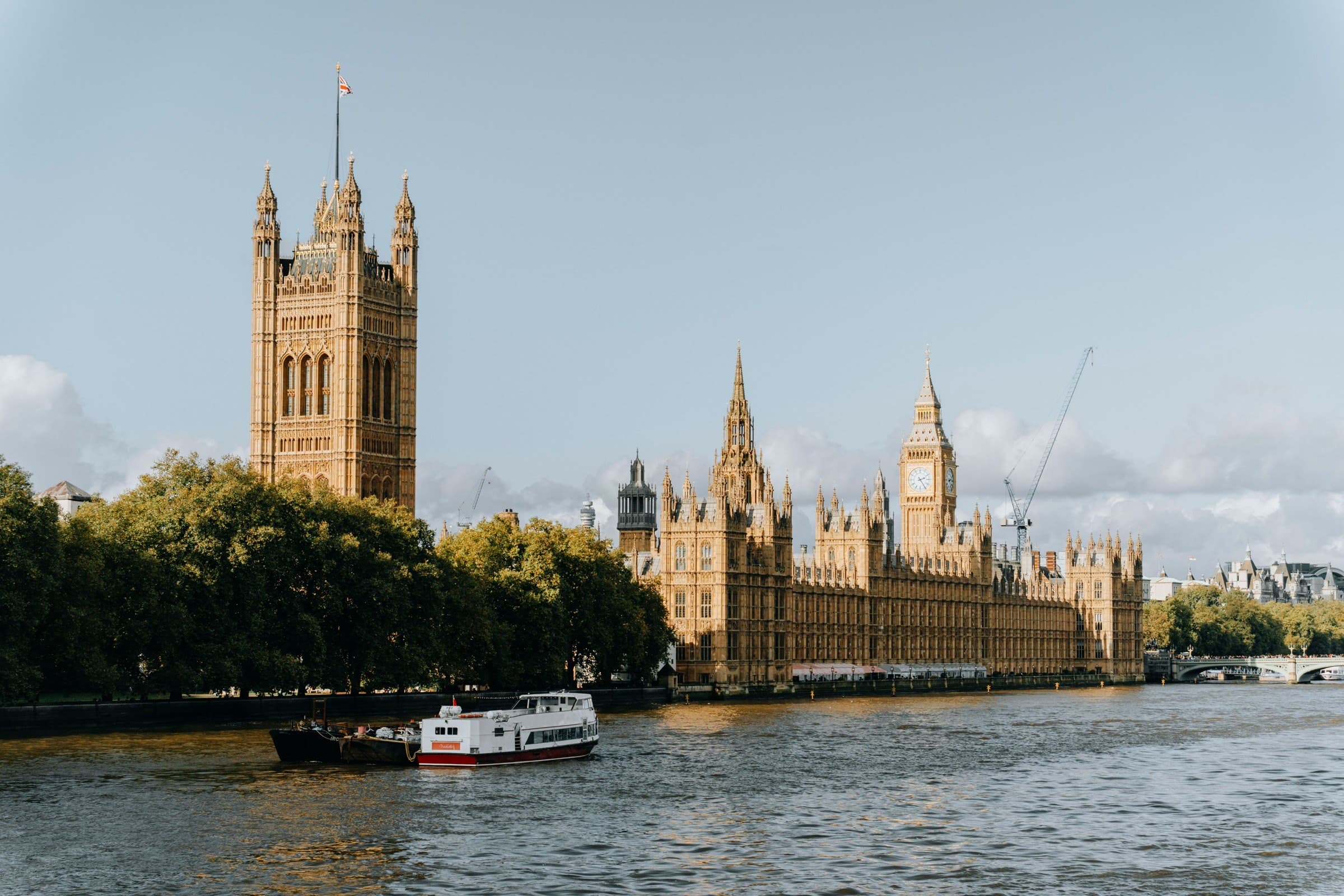 The Houses of Parliament and Big Ben seen across the River Thames